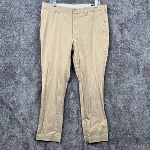 Polo Ralph Lauren Khaki Stretch Straight Fit Pants 36x30 Pleated Chino Casual